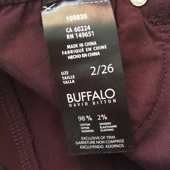 𝅺❤️BUFFALO❤️DAVID Bitton ladies mid-rise size 2/26 - Picture 7 of 10